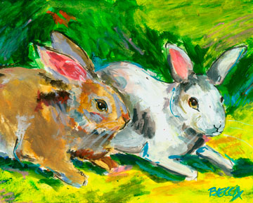Two Spring Bunnies