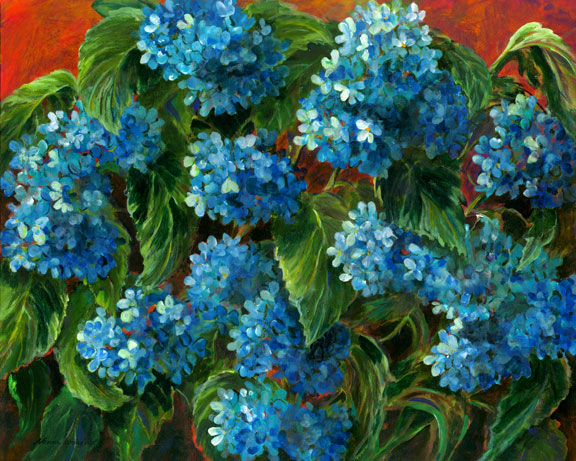 Blue Hydrangea by Norma Martin